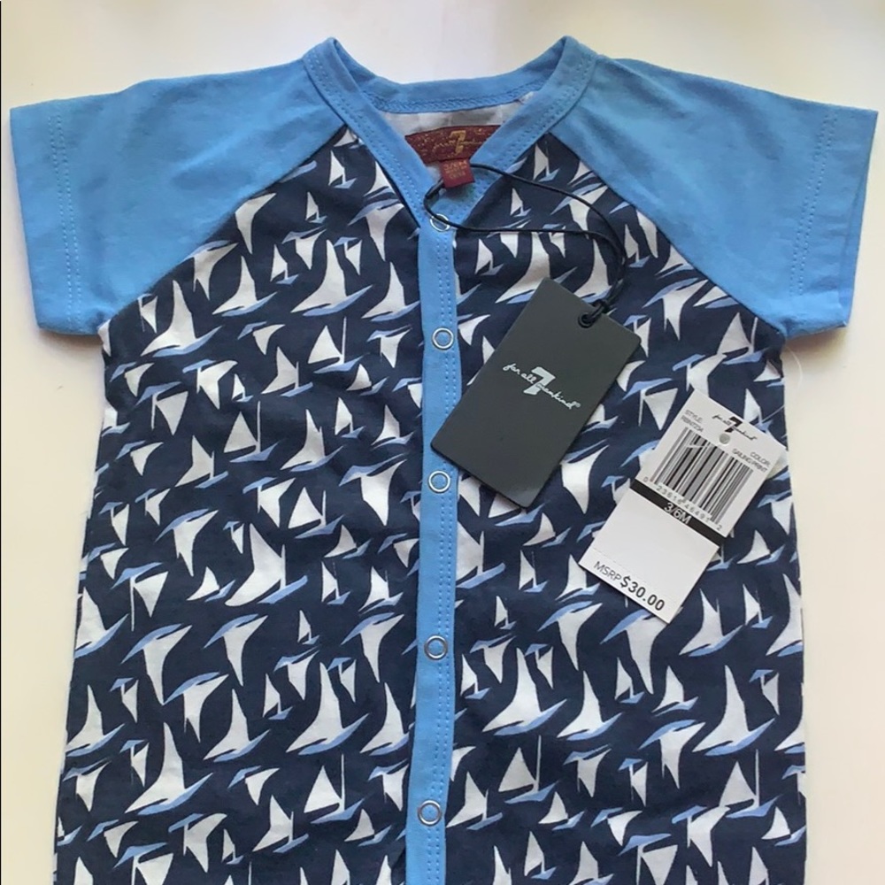 7 For all mankind baby romper sailing print
